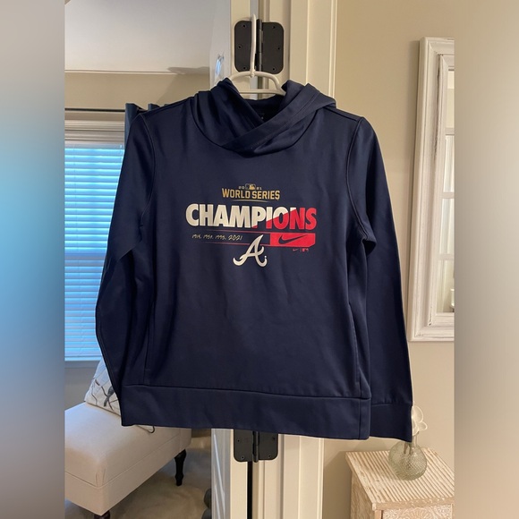 Nike Atlanta Braves 2021 World Series Hoodie - Juniors / Men Small - Picture 2 of 6